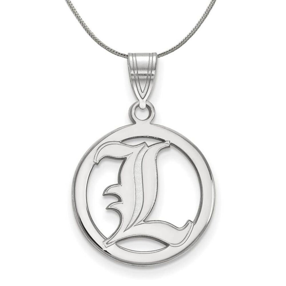 Sterling Silver U. of Louisville Small Circle Necklace - 24 Inch